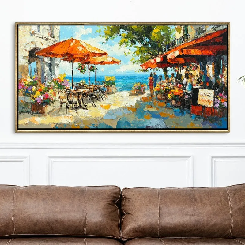 Pathway to the Blue Canvas Wall Painting With Frame media 4