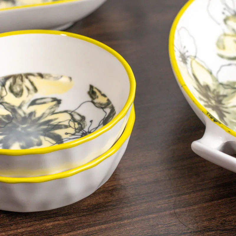 Verdant Bloom Porcelain Platter - Four Piece Set media 4
