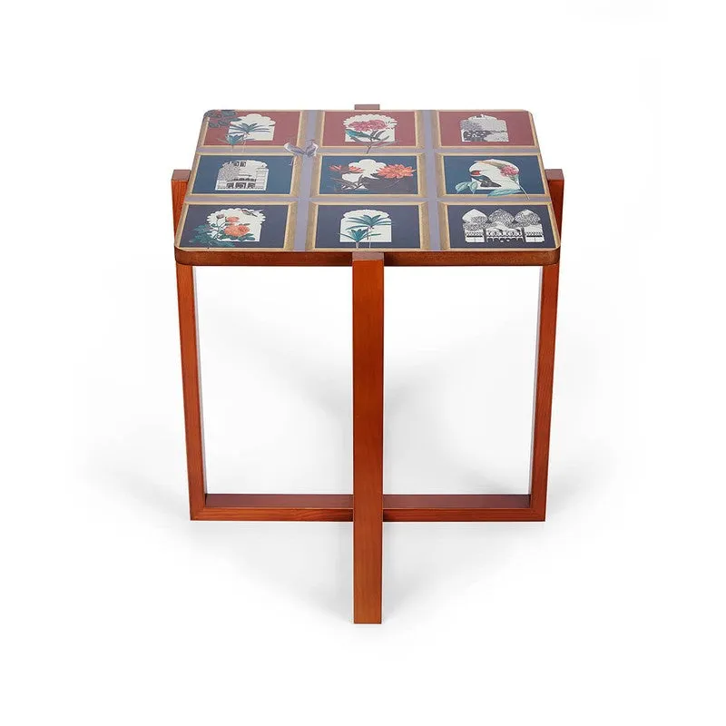 India Circus Wood Fluttering Square Side Table media 5