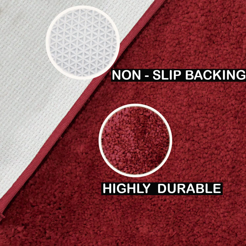 Nuo Luxe Tufted Micro Fiber Area Rug - Maroon media 7
