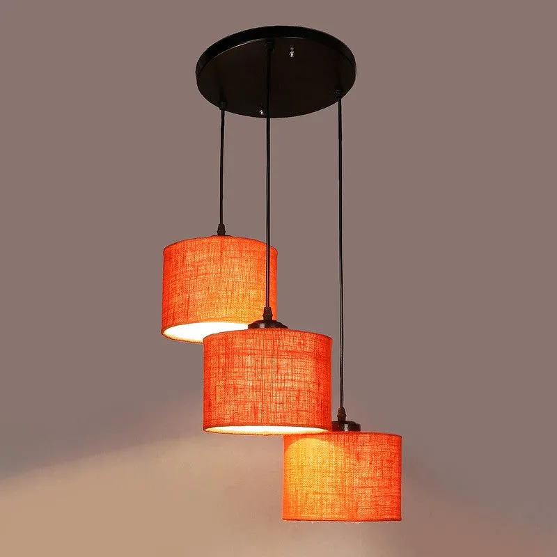 Sunset Glow Triple Metal Ceiling Lamp - Orange media 5