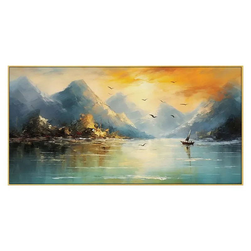 Golden Hue Sunshine Wall Painting media 6