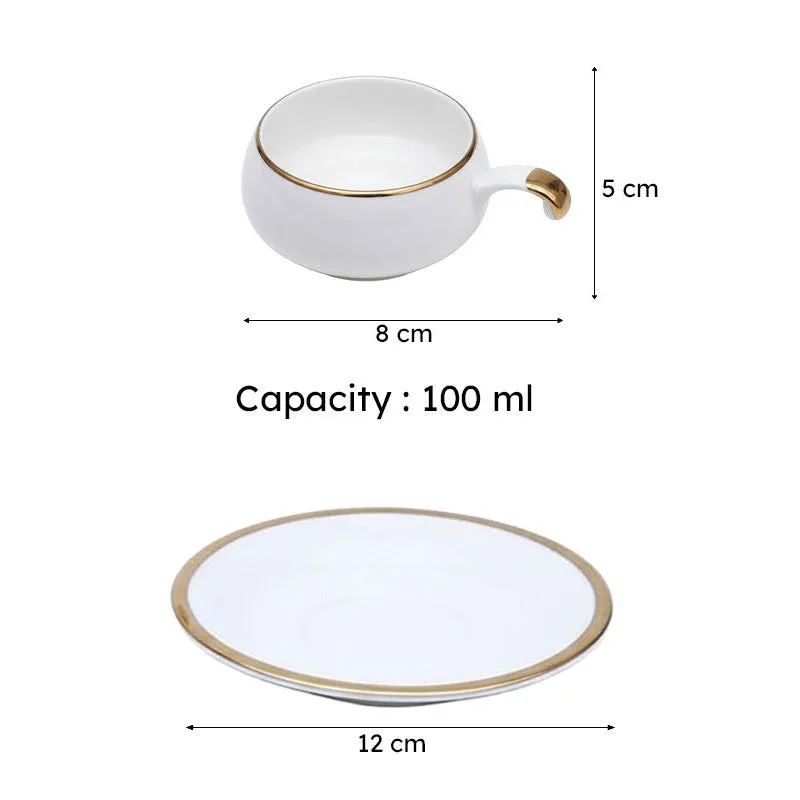Levi Bone China Cup & Saucer (100 ML) - Twelve Piece Set media 6