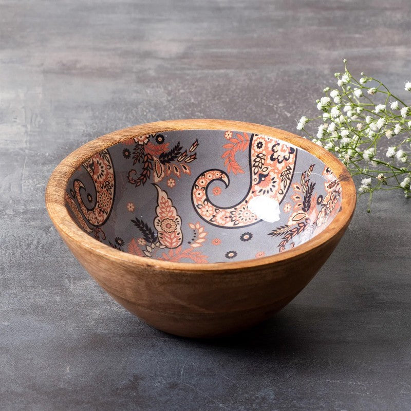 Dishlyn Mango Wood Round Serving Bowls