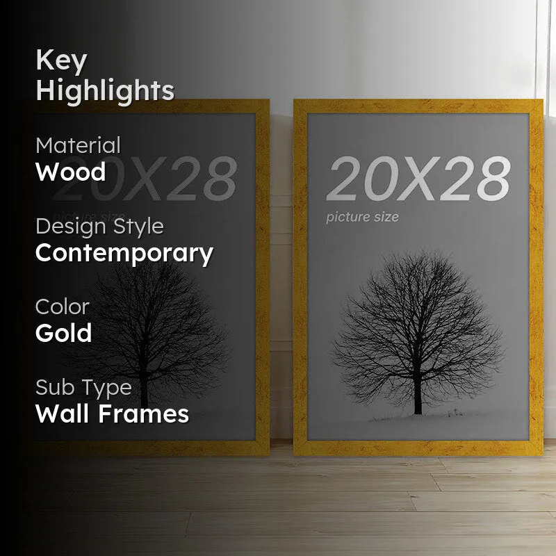 Driftwood Sky Rectangle Photo Frame (Gold) - Set Of Two media 2