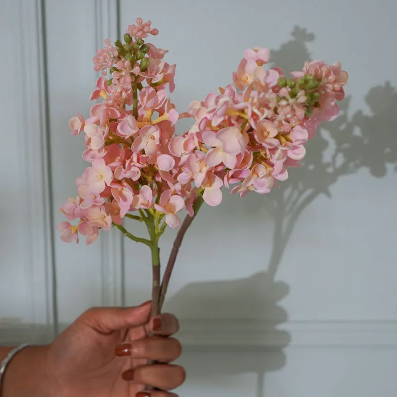 Faux Silicon Lilac Lavender Flower Stick (Pink) - 25 CM media 3