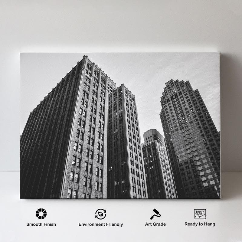 Downtown Skyscraper Canvas Wall Painting - Gallery Wrap media 4