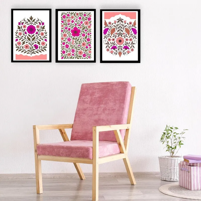 Indigo Petalcraft Paper Wall Painting With Frame - Black media 3