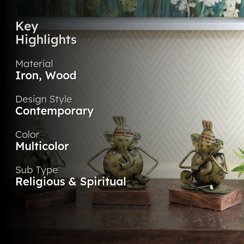 Ganesha Musical Showpiece - Set Of Three media 2