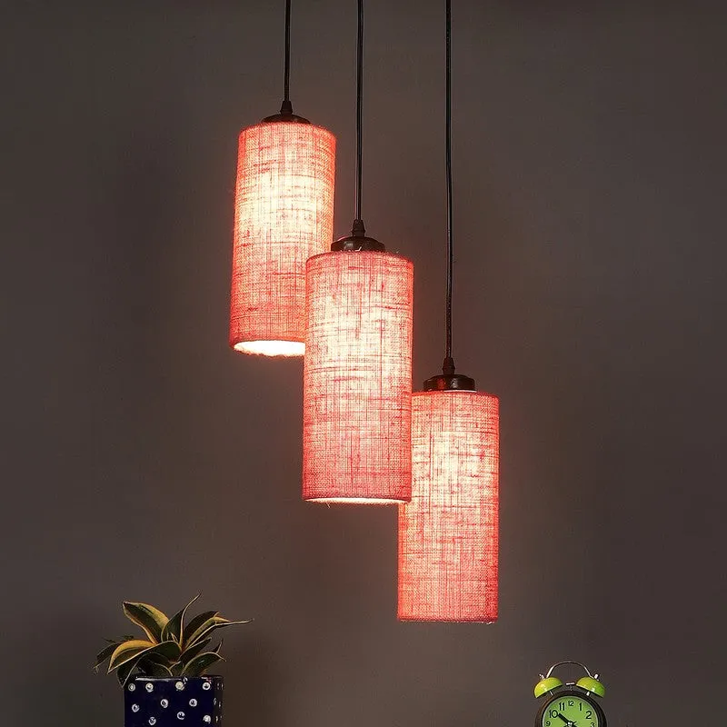 Cylentra Triple Metal Ceiling Lamp - Pink media 2