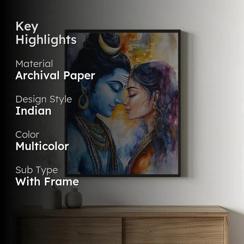 Yogamaya Lakshmi Spiritual Archival Paper Wall Painting With Frame - Black media 2