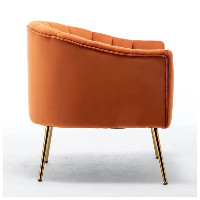 Plaino Neem Wood Accent Chair - Orange media 6
