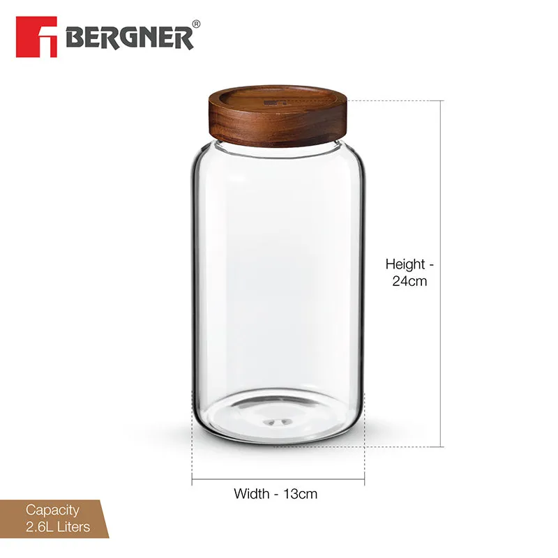 Bergner Crystal Seal Airtight Glass Storage Jar - 2600 mL media 8