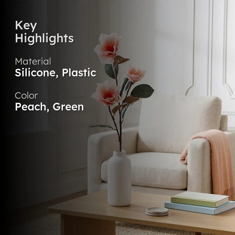 Floreva Magnolia Silicone Artificial Flower - Peach media 2