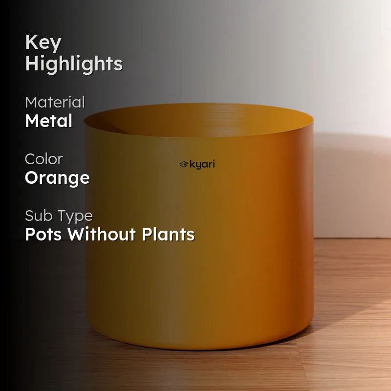 Kyari Zen Orange Metal Planter media 2