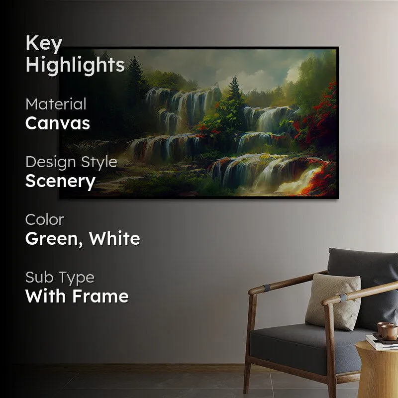Enchanted Glades Landscape Canvas Wall Painting With Frame - Black media 2
