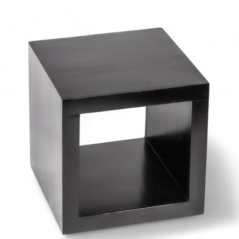Pverox Sheesham Wooden Side & Bedside Table - Black media 5