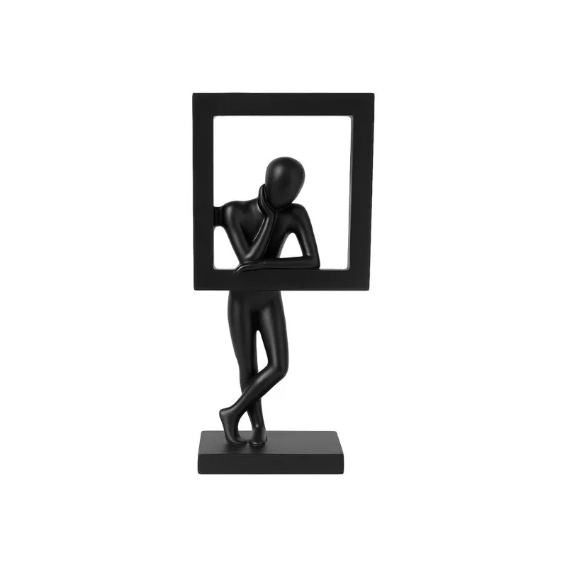 Silent Thoughts Modern Art Sculpture Showpiece -  Black media 3