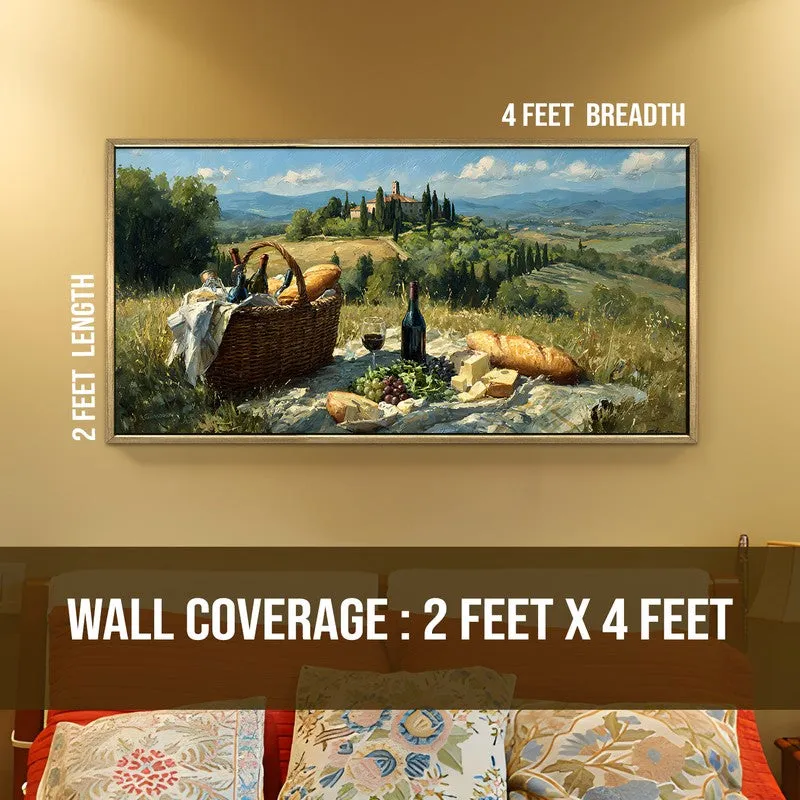 Rustic Picnic Canvas Wall Painting With Frame media 9