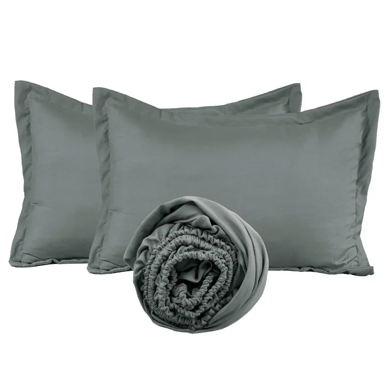 Cloud Drift Fitted Microfiber Bedsheet (Dark Grey) - 140 GSM media 9
