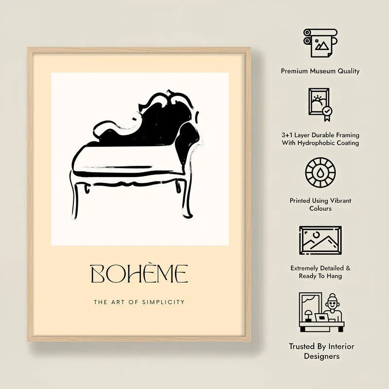 Daybed Dream Canvas Wall Painting With Brown Frame media 10