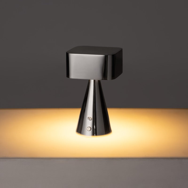 Fig Living Chrome Portable Stainless Steel Table Lamp - Silver media 4