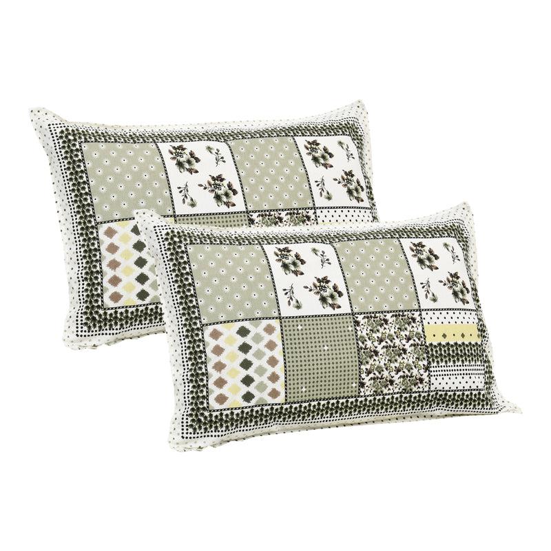 Yuna Floral  Cotton Bedsheet (Green & White) - 160 TC media 6