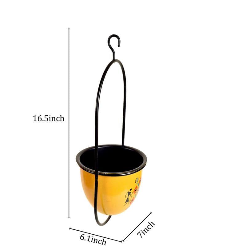 Yellow Love Oval Hanging Planter media 5