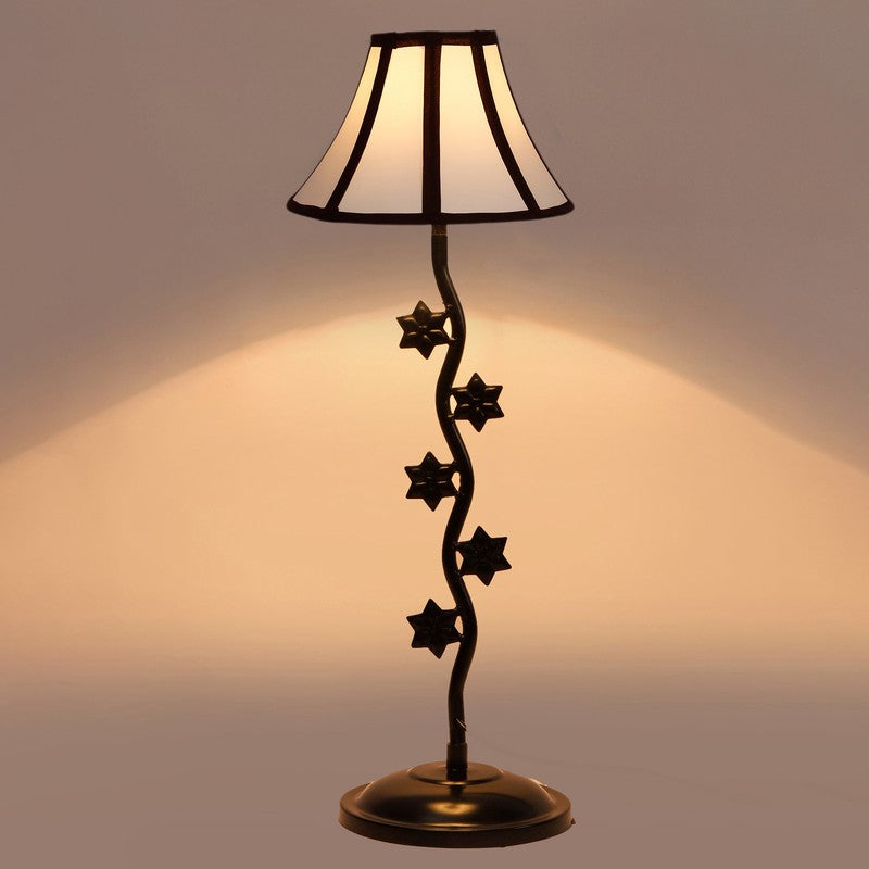 Starviax Cotton Table Lamp With Iron Base - White