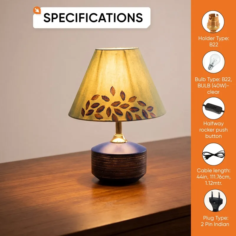 Leaves In Wind Wooden & Terracotta Table Lamp - Multicolor - 14