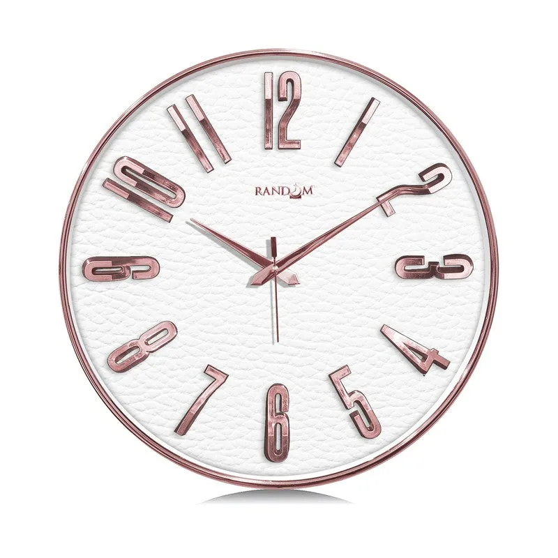 Elite Numeric Plastic Wall Clock - White & Rose Gold media 3