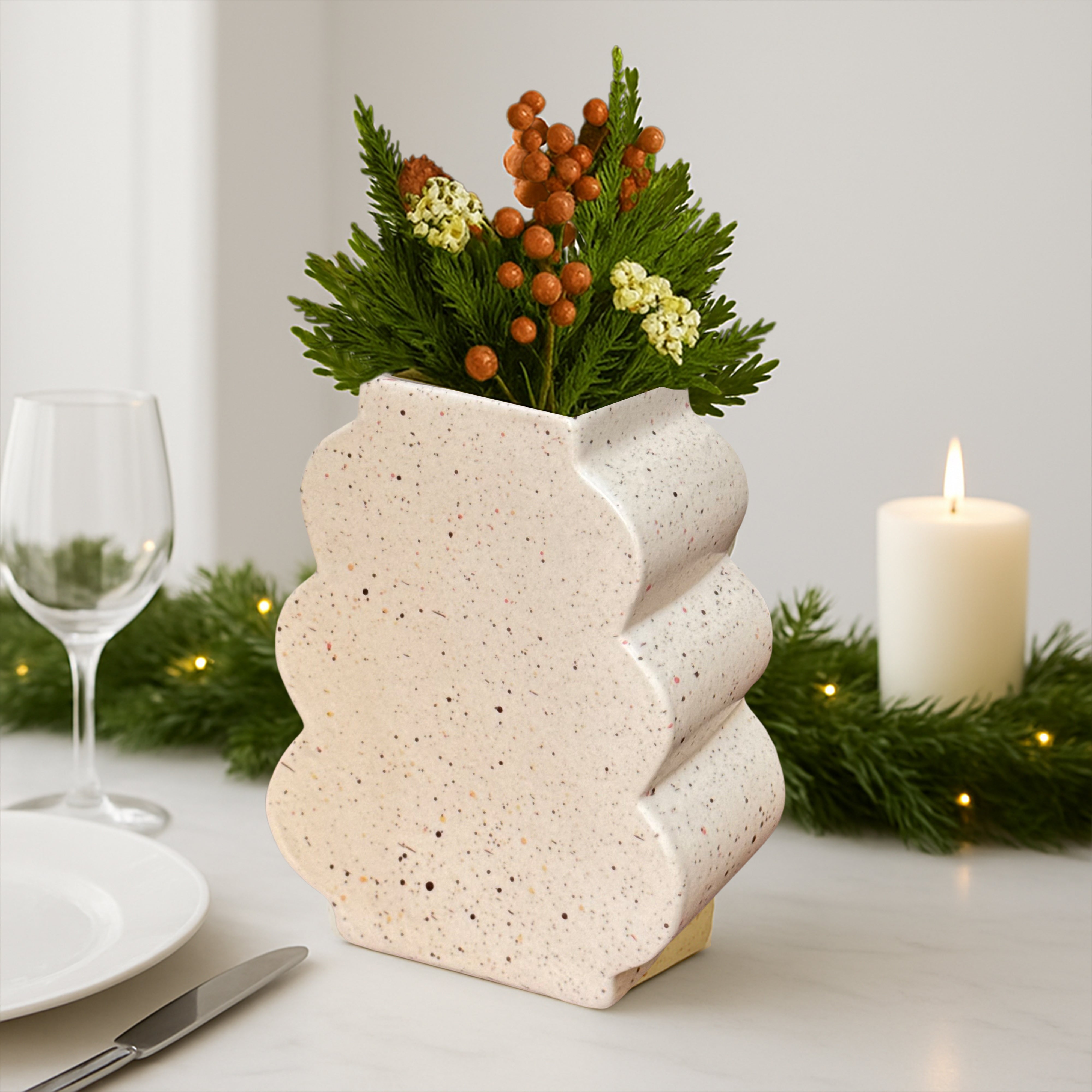 Noel Christmas Tree Ceramic Vase