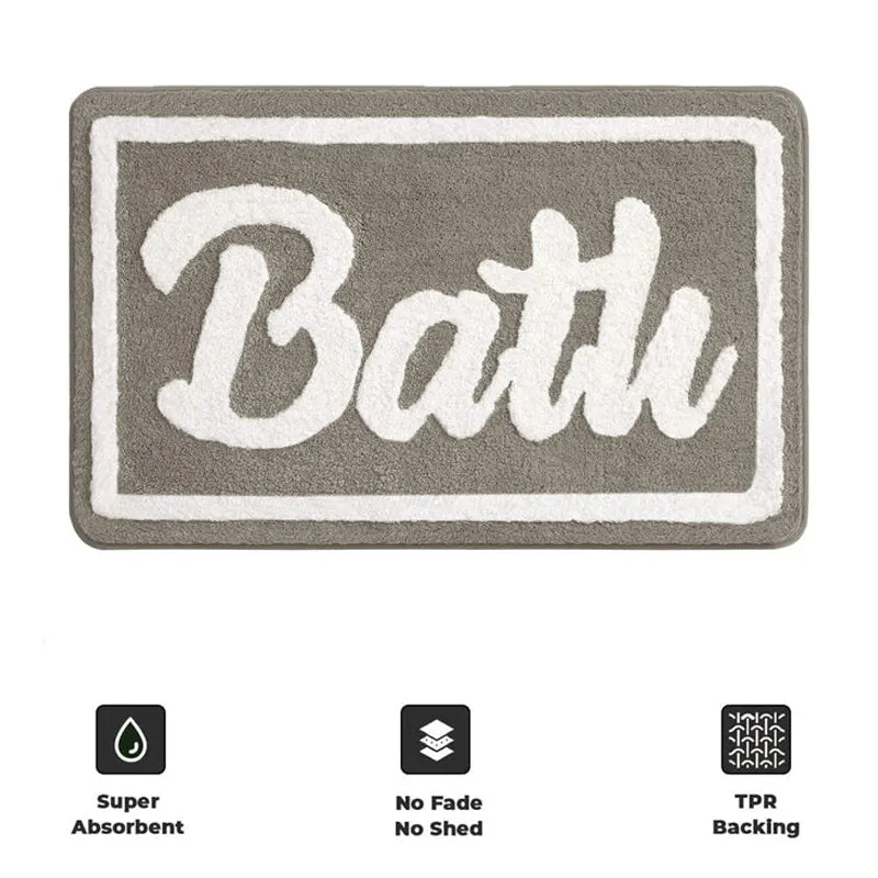 Bath Time Microfiber Bath Mat - Taupe media 7
