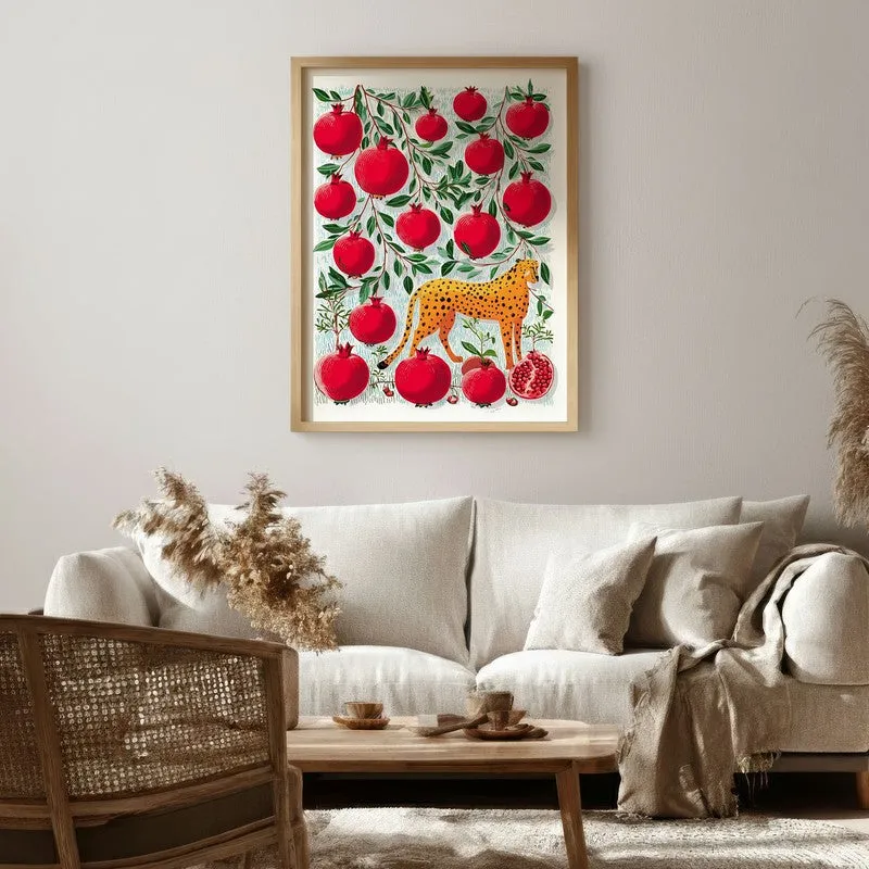 Scarlet Canvas Wall Painting - Brown Frame media 1