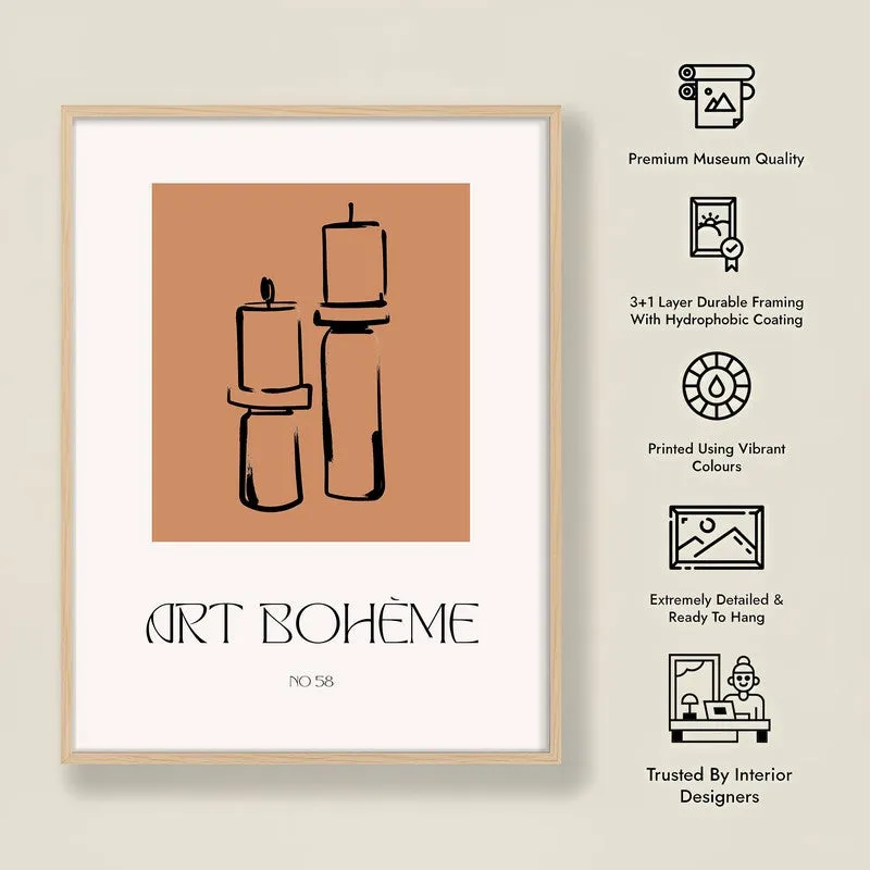 Ritual Calm Canvas Wall Painting With Brown Frame media 9