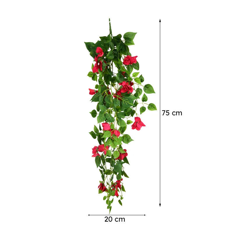 Peternia Plastic Artificial Hanging Bougainvillaea - Set Of Two media 8