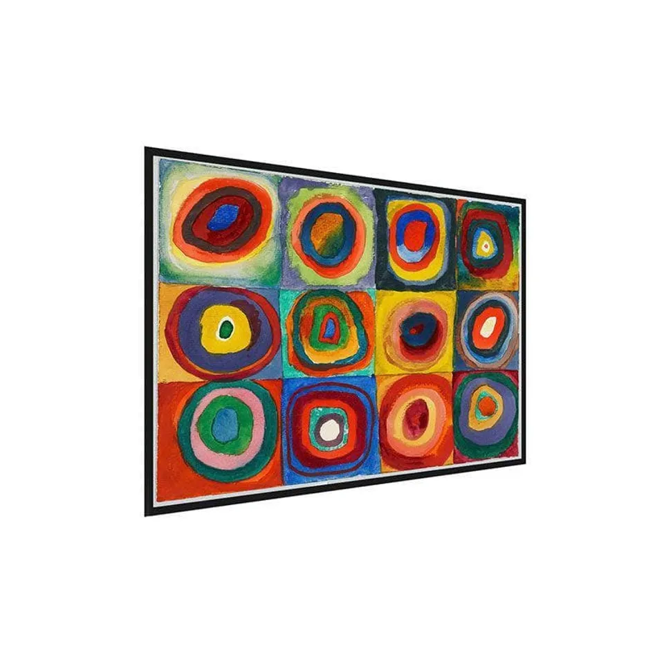 Kandinsky Rings Vibrant Abstract Multicolor Canvas Wall Art - Modern Rectangular ...