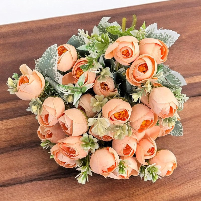 Foliage Picks Rose Artificial Flower Stem - Orange media 6