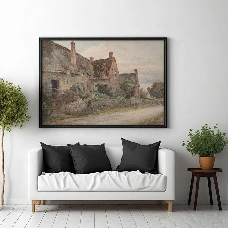 Cottage Cast Canvas Wall Painting - Black Frame media 3