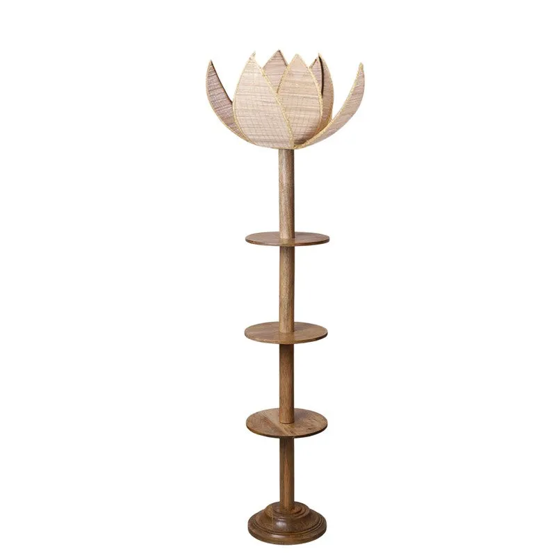 Monarch Halo Glow Wooden Floor Lamp - Beige media 5