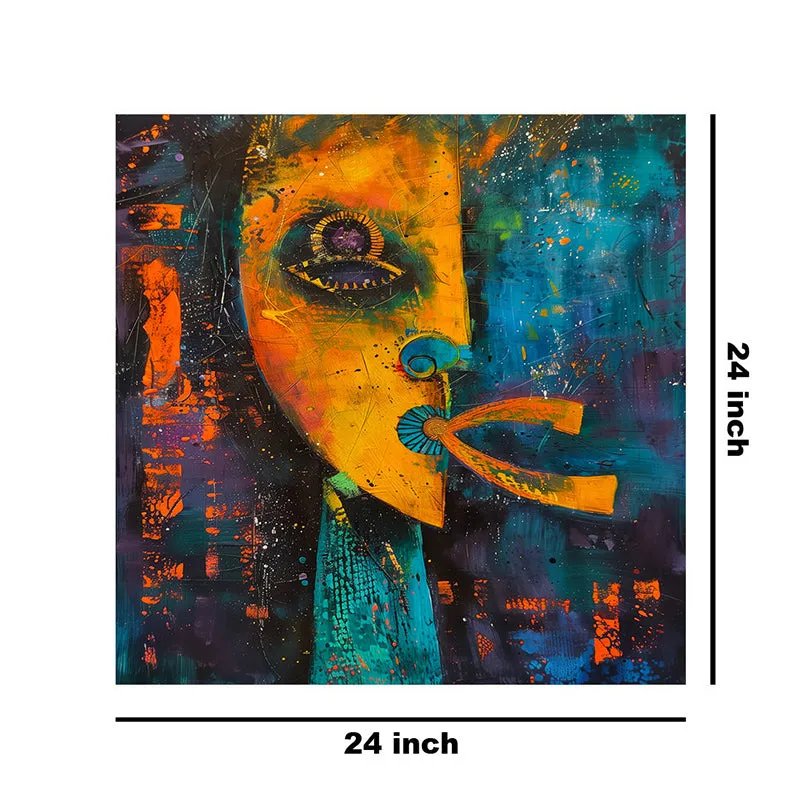 Tribal Mask Abstract Wall Painting media 8