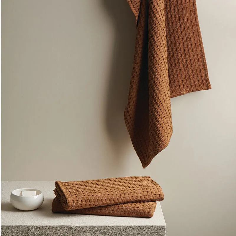 Beehive Waffle Towel Combo (Brown) - Four Piece Set media 4