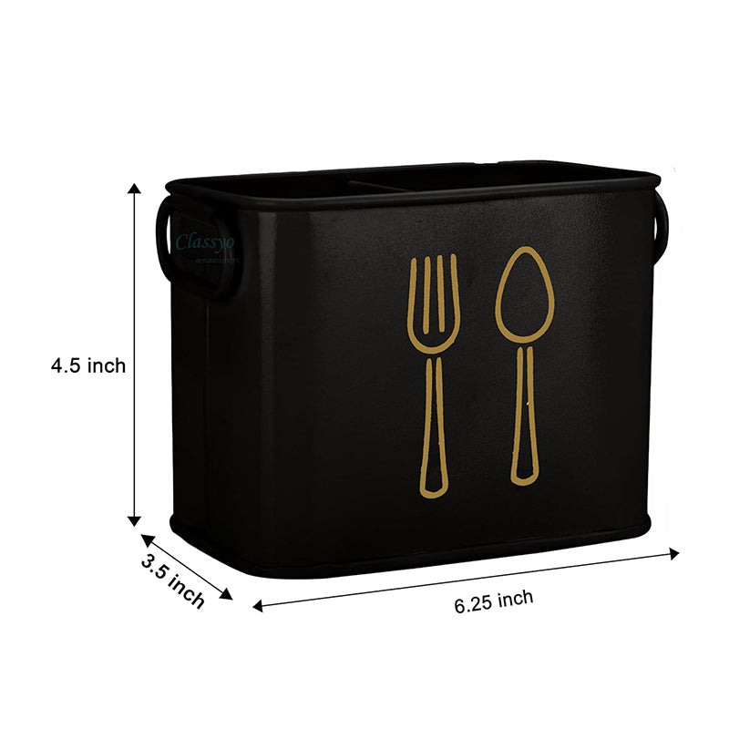 Fork & Order Metal Cutlery Holder - Black media 6
