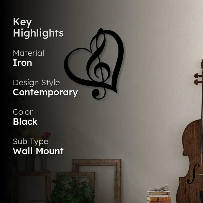 Treble In Heart Black Iron Wall Accent media 2