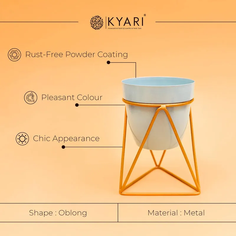 Kyari Comet Metal Planter With Stand media 3