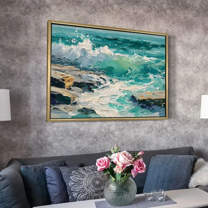 Marine Pulse Canvas Wall Painting With Frame media 6
