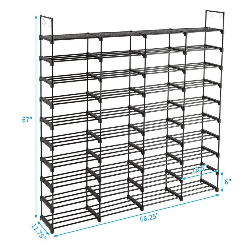 Clean Metal Shoe Rack - Black media 7