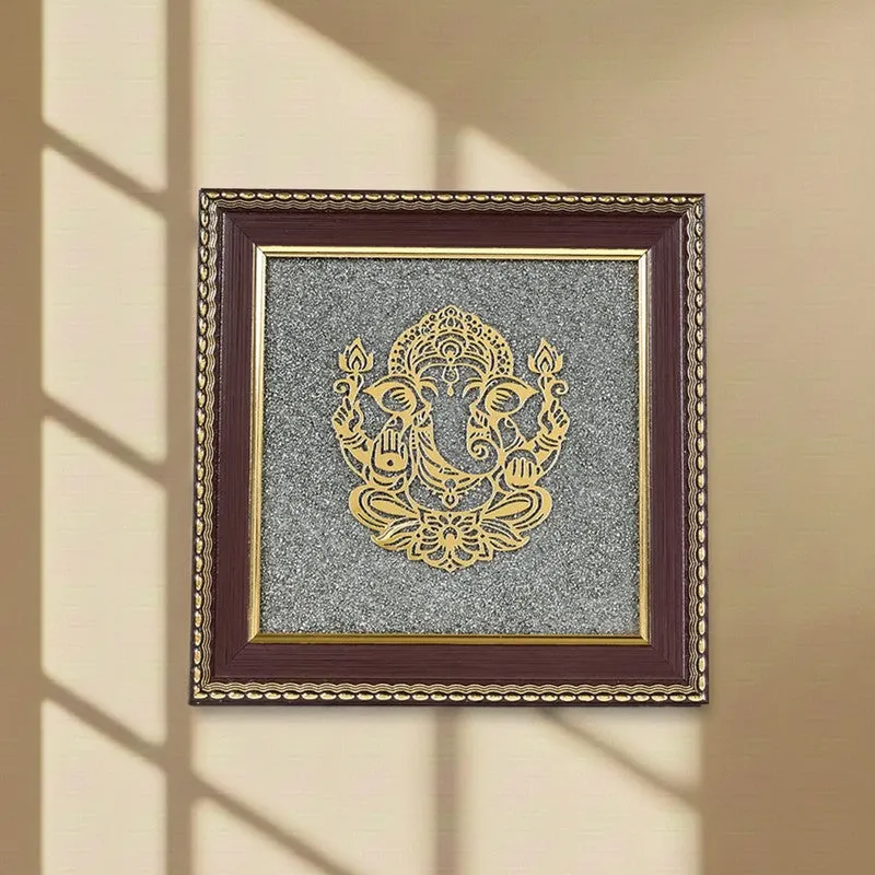 Sri Ganesh Pyrite & Wood Wall Art media 7
