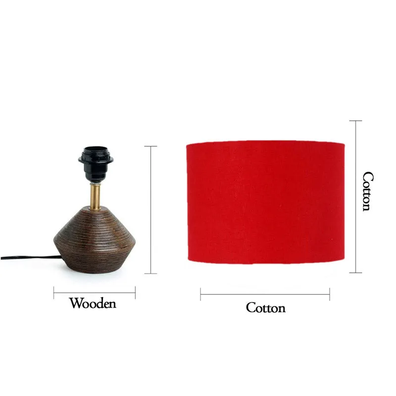 Yami Wooden Table Lamp - Brown,Red media 5