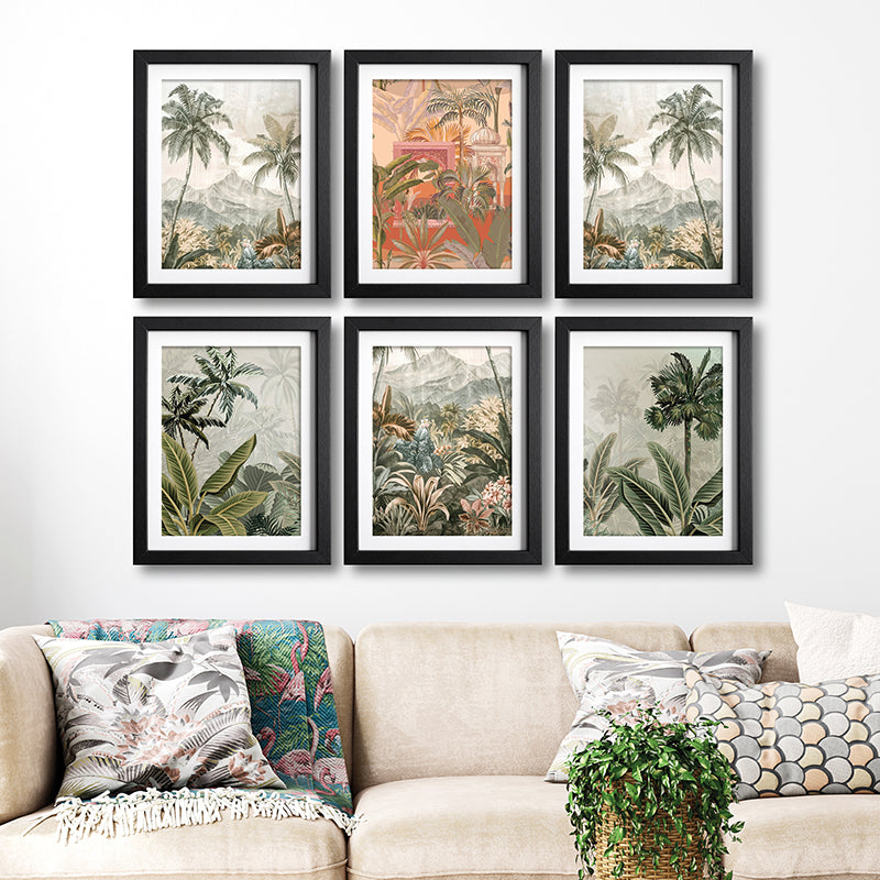 Tropical Vista Wall Art With Frame - Set Of Six